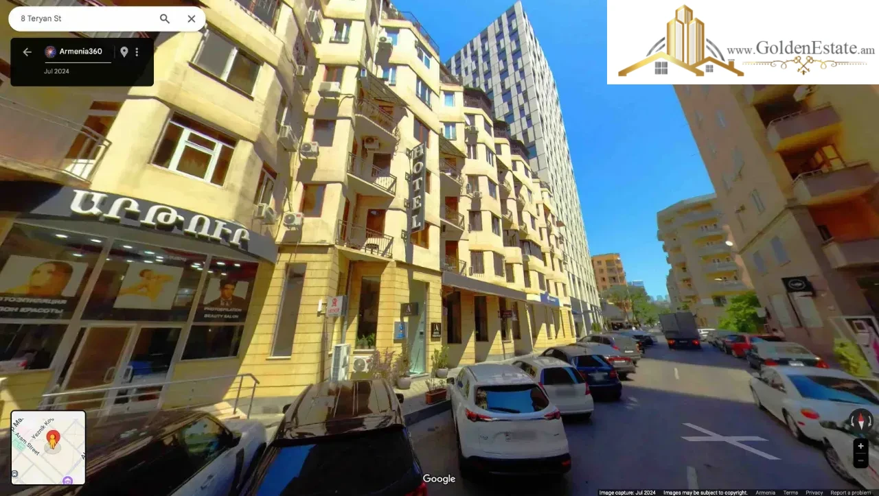 2 սենյականոց բնակարան նորակառույց շենքում Տերյան փողոցում կենտրոնում, 78 քմ, բարձր առաստաղներ